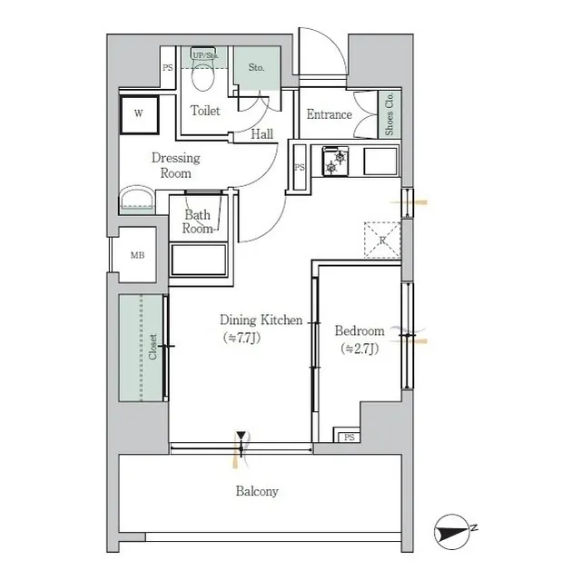 ONE ROOF FLAT TOGOSHI - Floor Plan - ["Schematic", "Rectangle", "Parallel"]