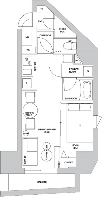 Hmlet Higashi-Shinjuku - Floor Plan - []