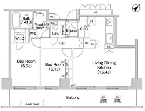 Comforia Tamachi - Floor Plan - ["White", "Diagram", "Number"]