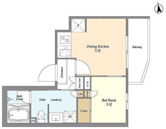 Belle Face Sangenjaya - Floor Plan - ["Schematic", "Font", "Rectangle"]
