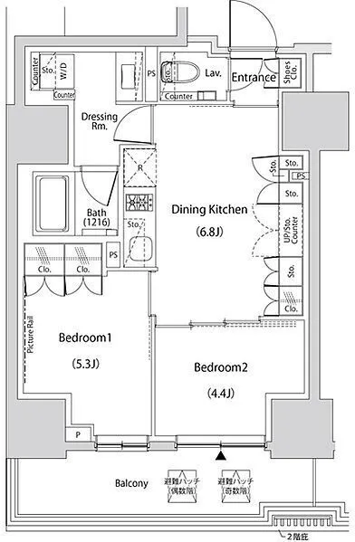 The Park Habio Shin-Nakano - Floor Plan - ["Diagram", "Plan", "Technical drawing"]