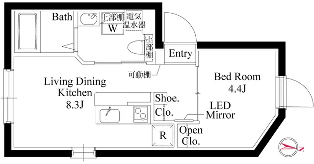 CASA GRAZIE Nishi-Ojima - Floor Plan - ["White", "Plumbing fixture", "Sink"]