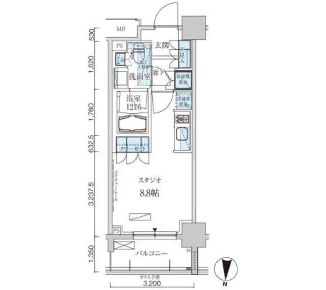 Park Axis Ryogoku Basha-Dori - Floor Plan - ["Rectangle", "Map", "Parallel"]