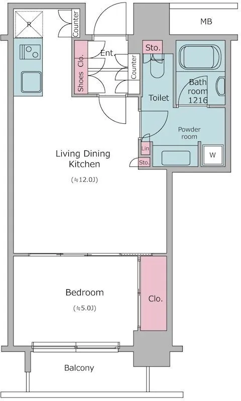 Residia Tsukishima II - Floor Plan - ["Rectangle", "Line", "Parallel"]