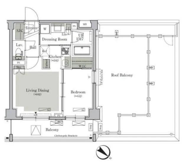Park Cube Nishigahara Stage - Floor Plan - ["Floor plan", "Technical drawing", "Plan"]