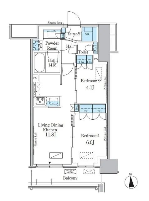 Park Axis Shinjuku Hyakunincho - Floor Plan - ["Rectangle", "Schematic", "Slope"]