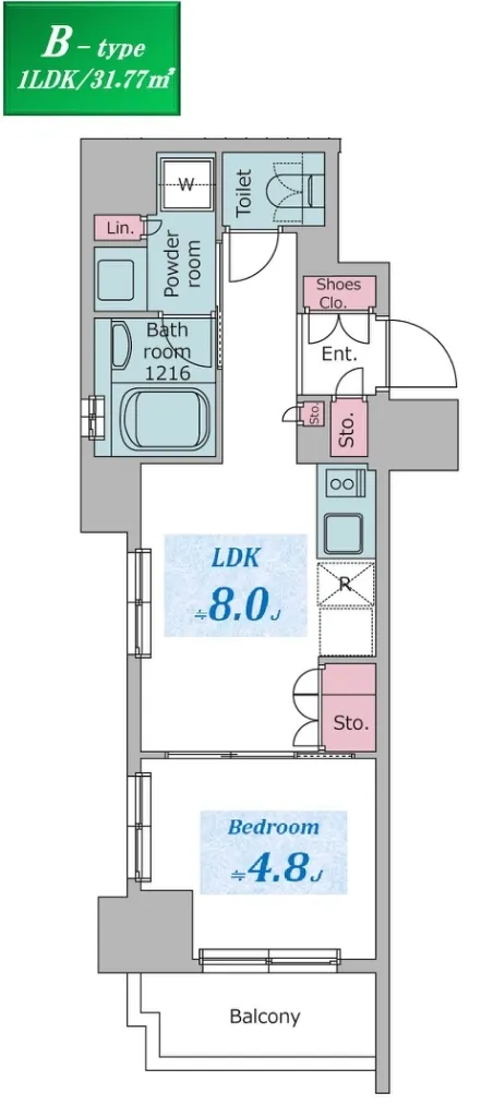 Cross Residence Rikugien - Floor Plan - ["Rectangle", "Parallel", "Font"]