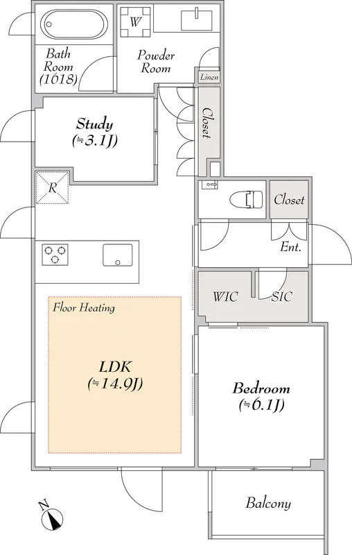 Lumiec Suite Ebisu - Floor Plan - ["White", "Diagram", "Technical drawing"]