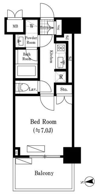Oase Shinjuku Nishi-Ochiai Residence - Floor Plan - ["Font", "Parallel", "Rectangle"]