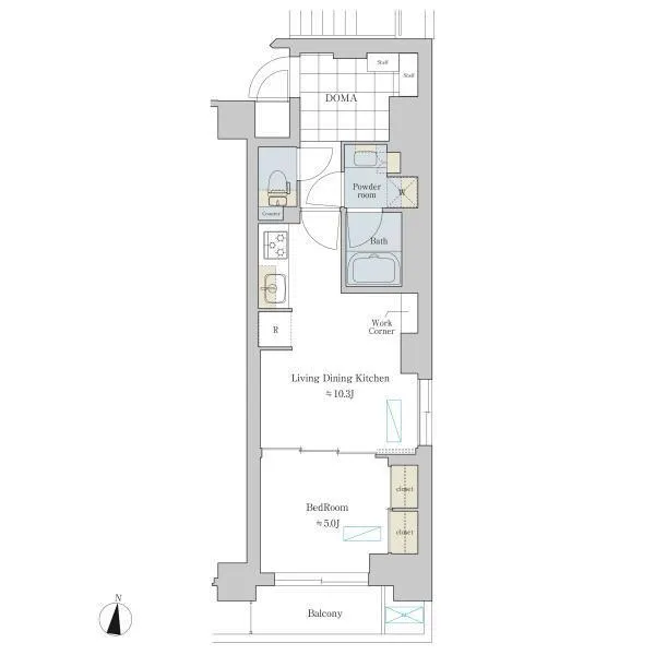 Brillia Ist Shibuya Honmachi - Floor Plan - ["Rectangle", "Font", "Parallel"]