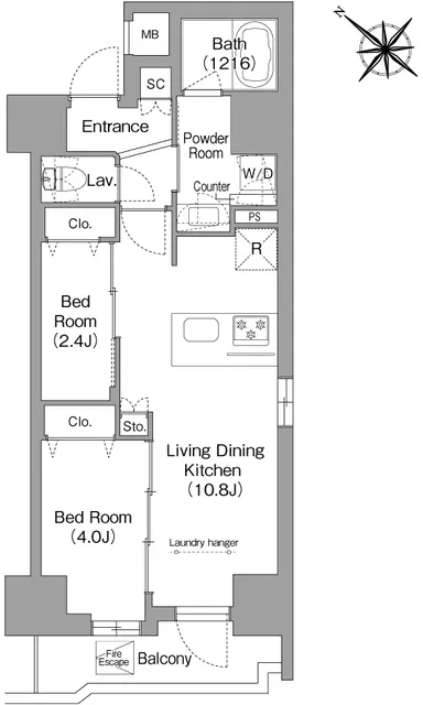 Comforia Liv Kayabacho - Floor Plan - ["White", "Diagram", "Technical drawing"]