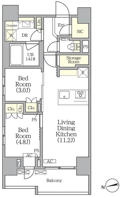 Urban Core Hatanodai - Floor Plan - ["Floor plan", "Diagram", "Technical drawing"]