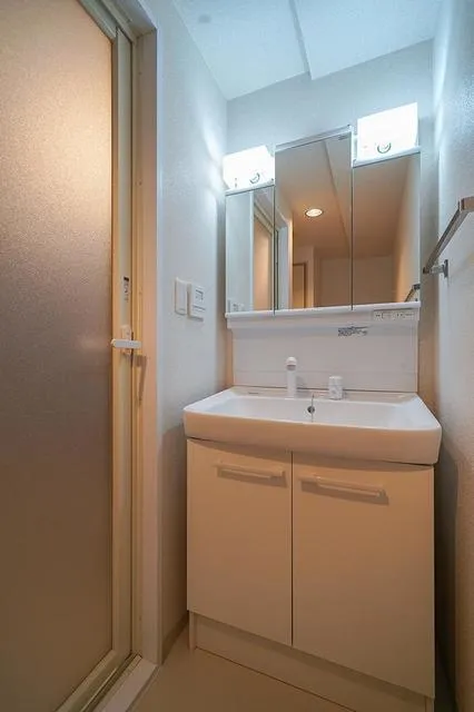 Cerulean Holmes Kachidoki - Interior - ["Mirror", "Tap", "Bathroom cabinet"]