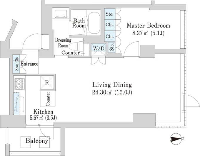Apartments Motoazabu Uchidasaka - Floor Plan - ["White", "Diagram", "Floor plan"]