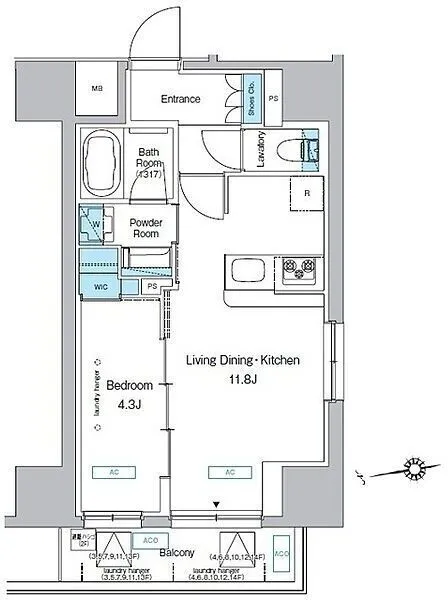 Predia Court Kita-Senju - Floor Plan - ["White", "Diagram", "Plan"]