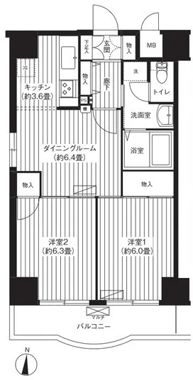 Kinshi Park Yamato - Floor Plan - ["Tile Flooring", "Wood flooring"]
