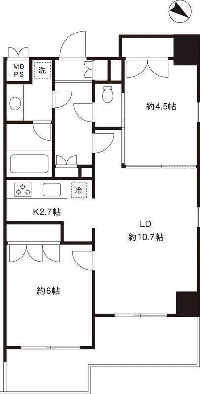 Epic Higashi Nihonbashi Residence - Floor Plan - ["White", "Technical drawing", "Plan"]