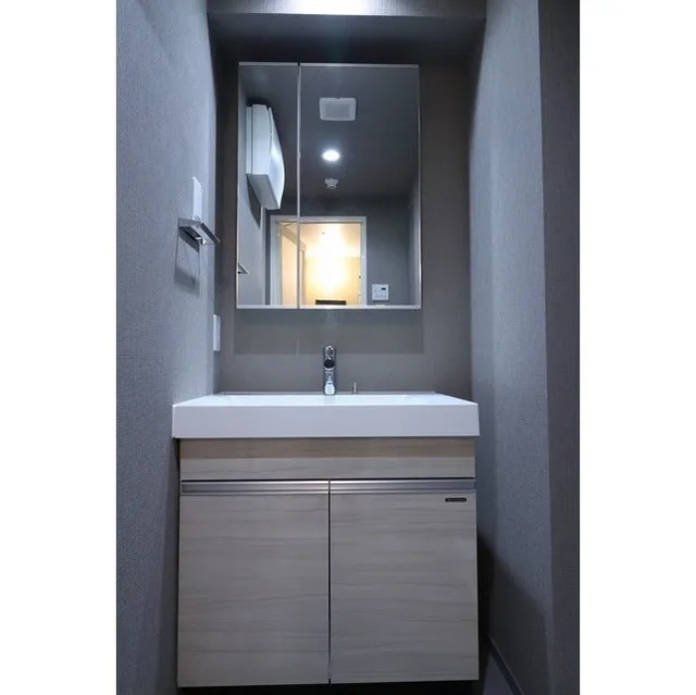 Comforia Monzennakacho South - Interior - ["Mirror", "Tap", "Bathroom cabinet"]