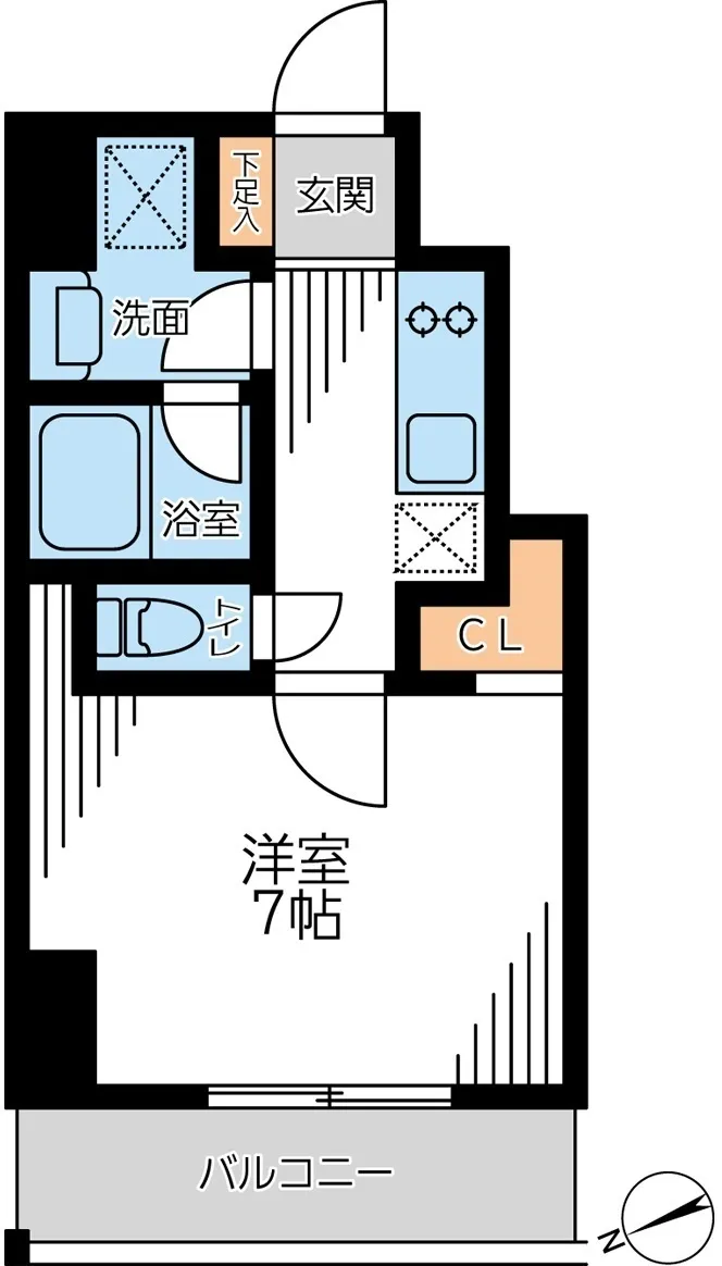 The Park Cross Monzen-Nakacho - Floor Plan - ["Rectangle", "Font", "Parallel"]