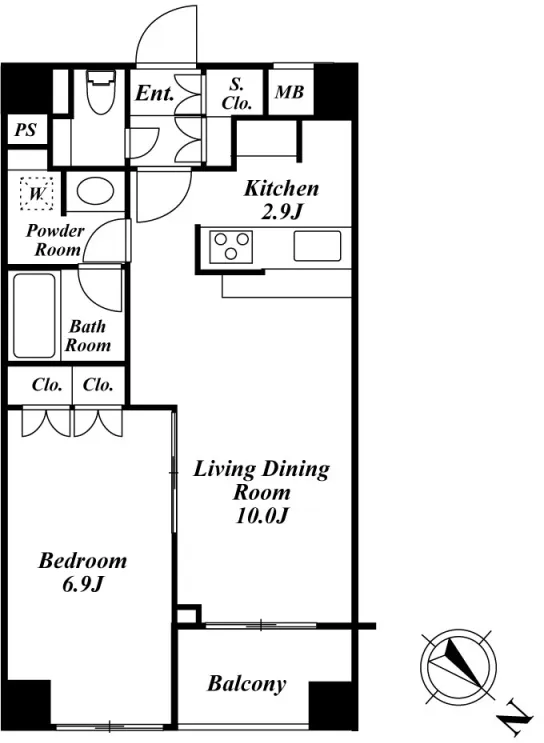Spacia Sangenjaya No.2 - Floor Plan - ["Rectangle", "Font", "Slope"]