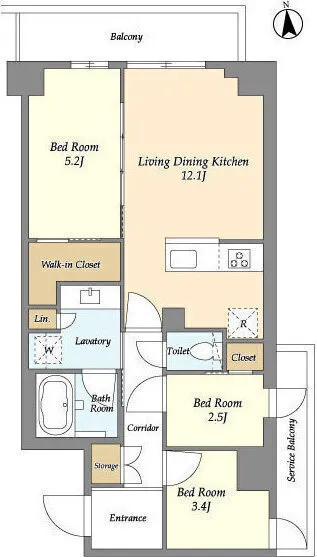 Comforia Takenotsuka East - Floor Plan - ["Diagram", "Floor plan", "Technical drawing"]