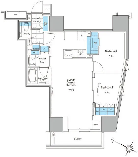 Lefon Progre Kita-Shinjuku - Floor Plan - ["Diagram", "Floor plan", "Plan"]