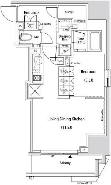 The Park Habio Shin-Nakano - Floor Plan - ["Rectangle", "Schematic", "Line"]