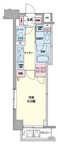 Prime Urban Nihonbashi Hamacho - Floor Plan - ["Rectangle", "Parallel", "Font"]