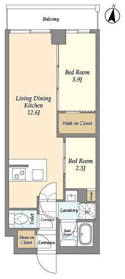 Asyl Court Nerima Nakamurabashi - Floor Plan - ["White", "Floor plan", "Diagram"]