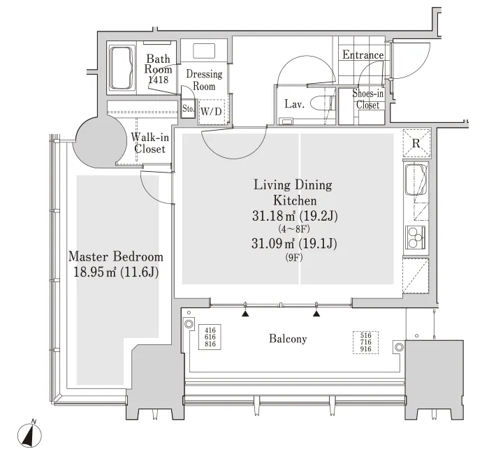La Tour Shinjuku Annex - Floor Plan - ["Rectangle", "Font", "Parallel"]