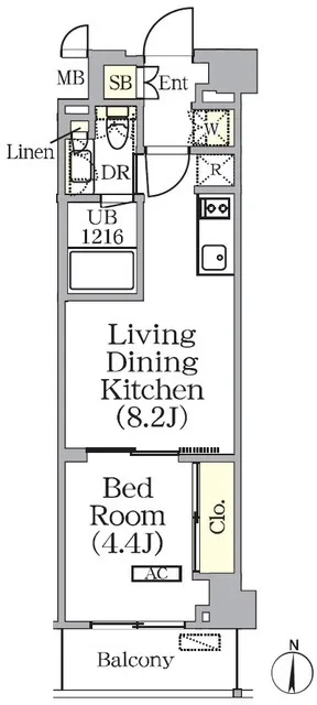The Park Ones Nishi-Ikebukuro - Floor Plan - ["Rectangle", "Parallel", "Font"]