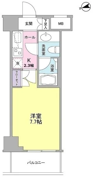 Comforia Higashinakano DEUX - Floor Plan - ["Tile Flooring"]