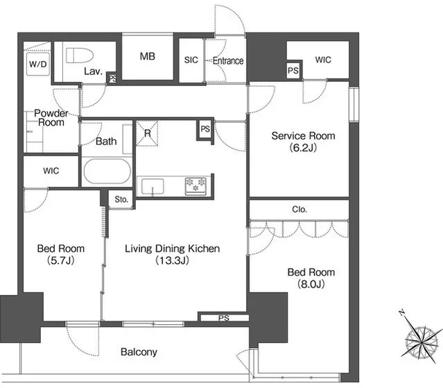 Hulic Narimasu - Floor Plan - ["White", "Diagram", "Plan"]