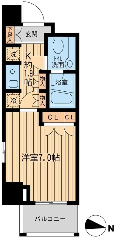 Ecology Toyocho Pro Century - Floor Plan - ["Apartment", "Tile Flooring", "Balcony"]