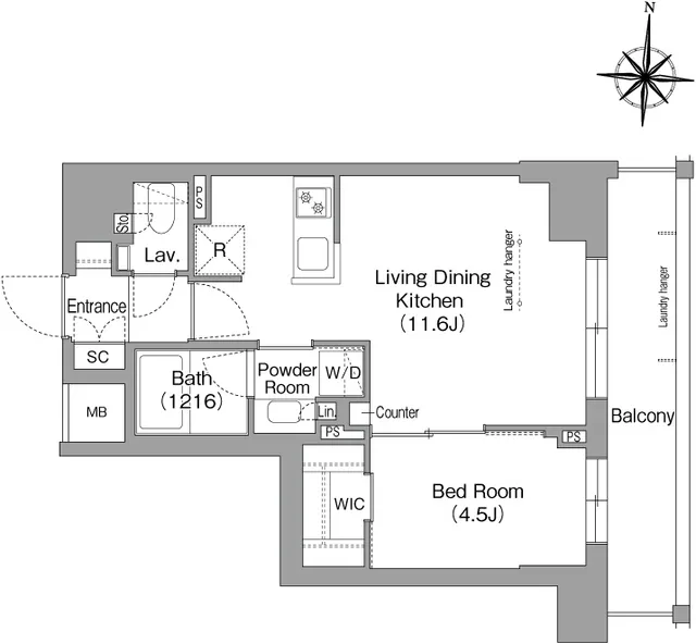 Wellis Urban Sumiyoshi East - Floor Plan - ["White", "Diagram", "Plan"]