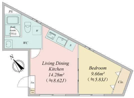 LiveFlat Ichigaya - Floor Plan - ["White", "Plan", "Diagram"]