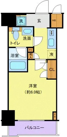 Plair Duc Kitashinagawa - Floor Plan - ["Apartment", "Tile Flooring", "Brutalist architecture"]