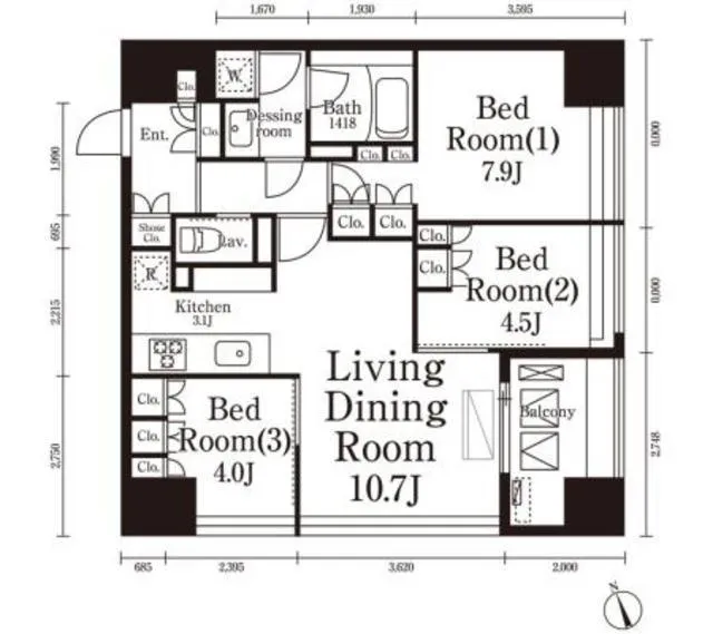 Park Cube Kasuga Andozaka - Floor Plan - ["Floor plan", "Plan", "Text"]