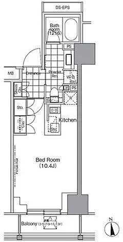 Park Habio Monzen-Nakacho - Floor Plan - ["Rectangle", "Schematic", "Font"]