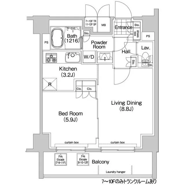 Comforia Kasuga Tomisaka - Floor Plan - ["Rectangle", "Schematic", "Slope"]