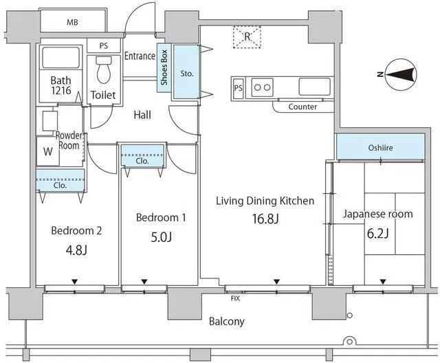 Cerulean Holmes Kachidoki - Floor Plan - ["White", "Diagram", "Plan"]
