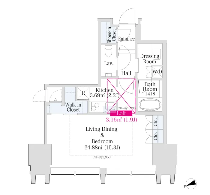 La Tour Shinjuku Grand - Floor Plan - ["White", "Diagram", "Plan"]