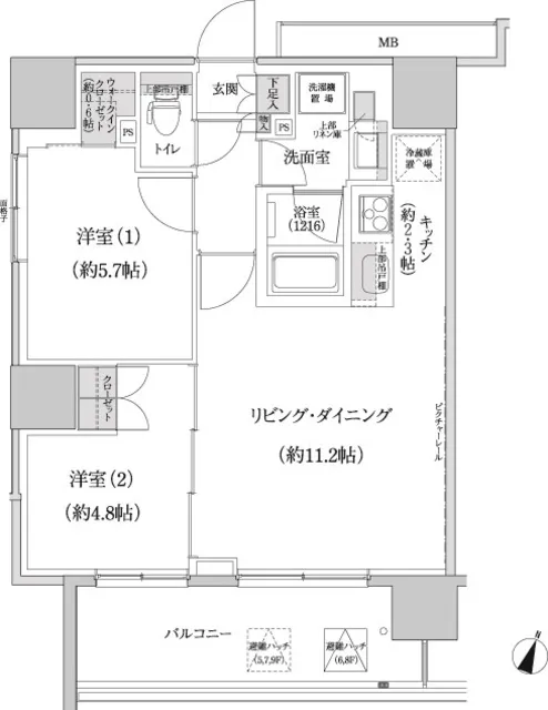 Park Habio Shibuya Honmachi Residence - Floor Plan - ["Rectangle", "Line", "Schematic"]