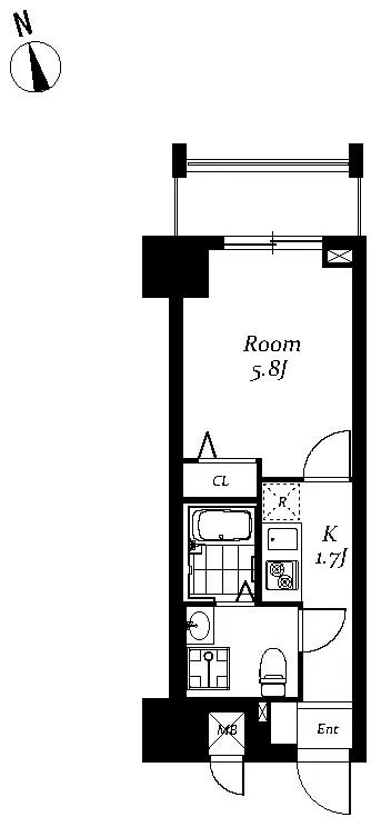 Residia Asakusa Azumabashi - Floor Plan - ["Rectangle", "Parallel", "Font"]