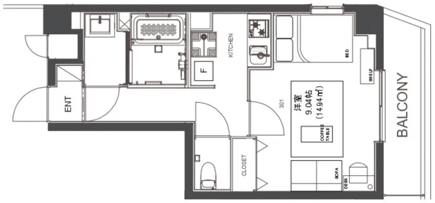 Hmlet Nakano Shinbashi - Floor Plan - ["Floor plan", "Plan", "Diagram"]