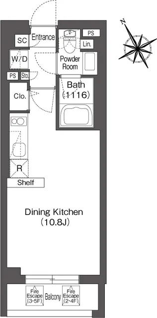Comforia Kamimeguro - Floor Plan - ["Rectangle", "Parallel", "Font"]