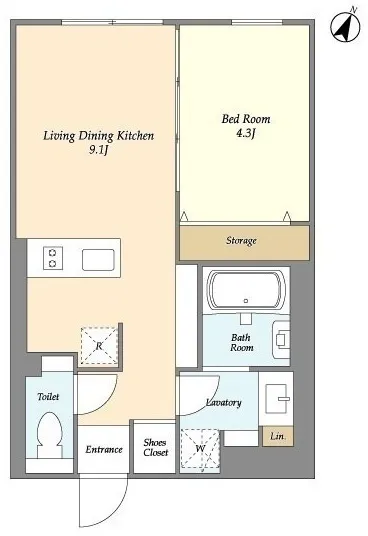 Chez Moi Shirokane Takanawa - Floor Plan - ["White", "Floor plan", "Diagram"]