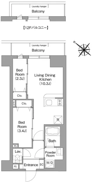 Comforia Liv Toyosu Canal - Floor Plan - ["White", "Diagram", "Technical drawing"]