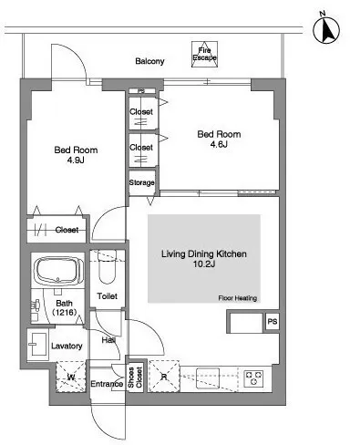 Comfortia Liv Bunkyo Sendagi - Floor Plan - ["White", "Plan", "Diagram"]