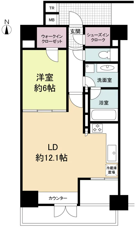 Prime Urban Sakaisuji Honmachi - Floor Plan - ["Apartment", "Tile Flooring", "Floor plan"]